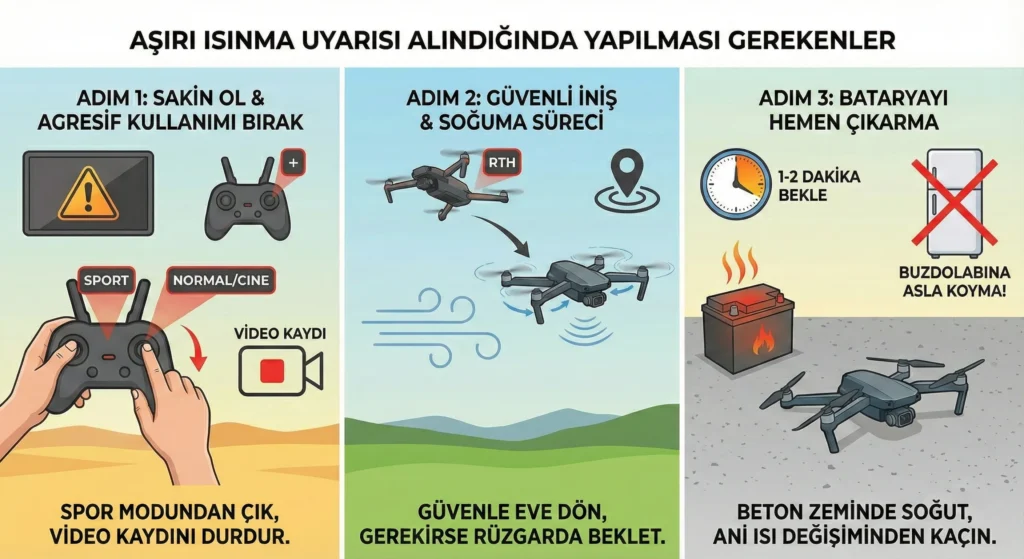 DJI Drone Aşırı Isınma Uyarısı 30135 Çözümü 6 asiri isinma uyarisi alindiginda yapilmasi gerekenler