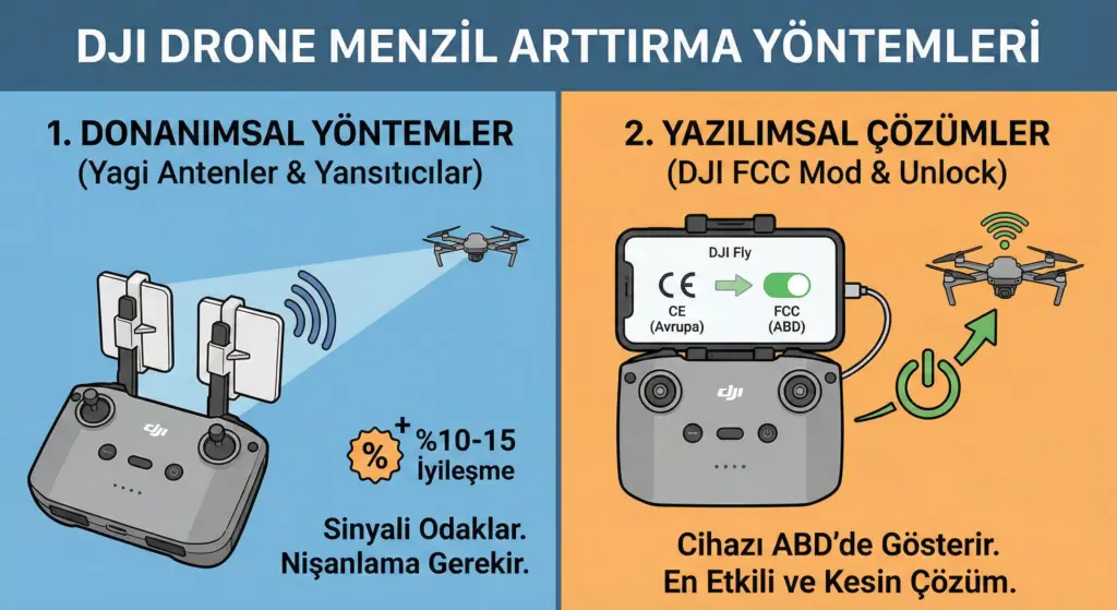 dji drone menzil arttirma yontemleri