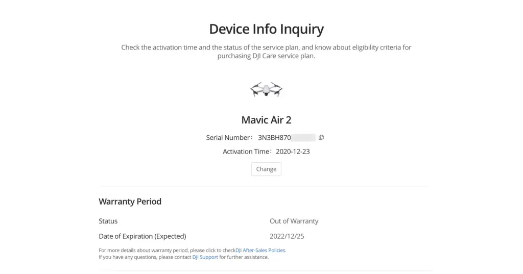 DJI Drone Garanti Süresi Sorgulama Rehberi 2026 3 dji garanti sorgulama ekrani 2