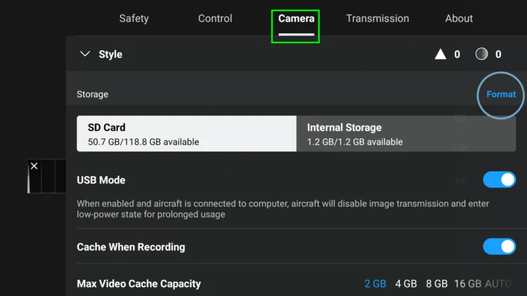 dji sd kart formatlama