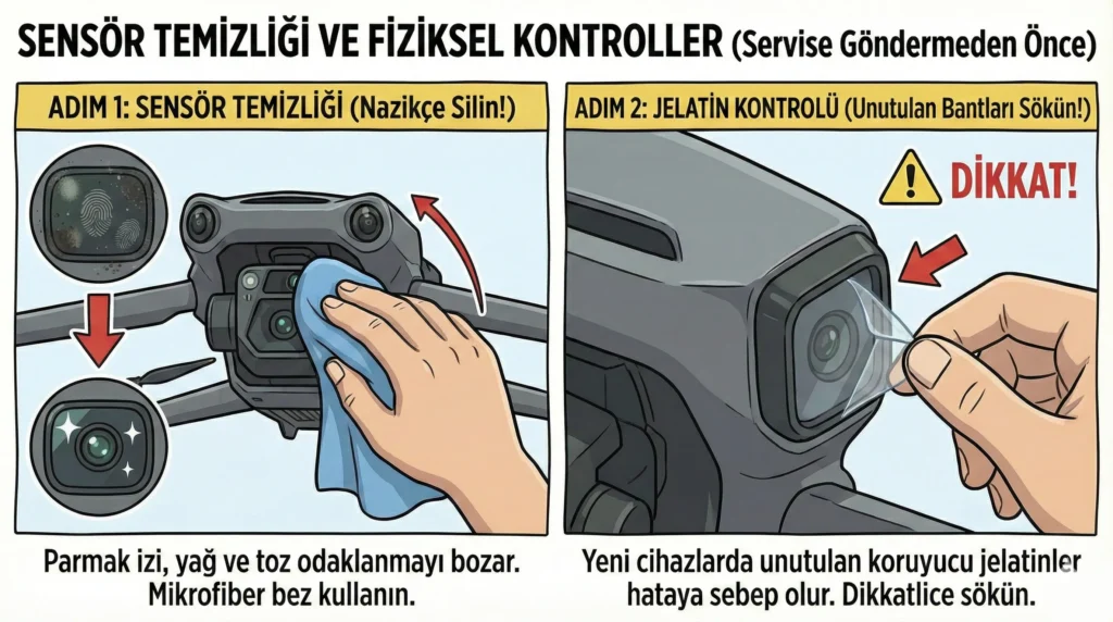 DJI Görüş Sistemi Kalibrasyon Hatası Çözümü 8 dji sensor temizligi