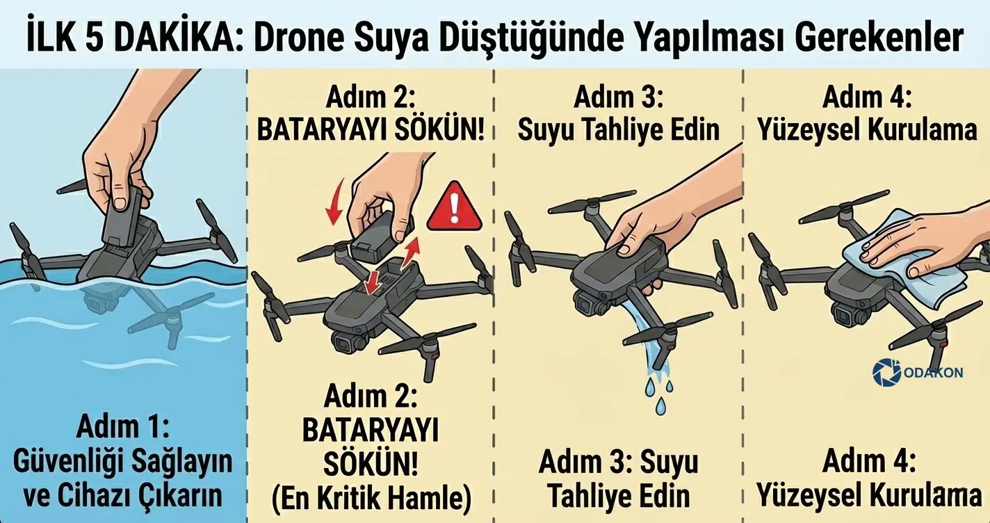 DJI Drone Suya Düştü Ne Yapmalıyım? (2025 Acil Müdahale Rehberi) 1 drone suya dustugunde yapilmasi gerekenler