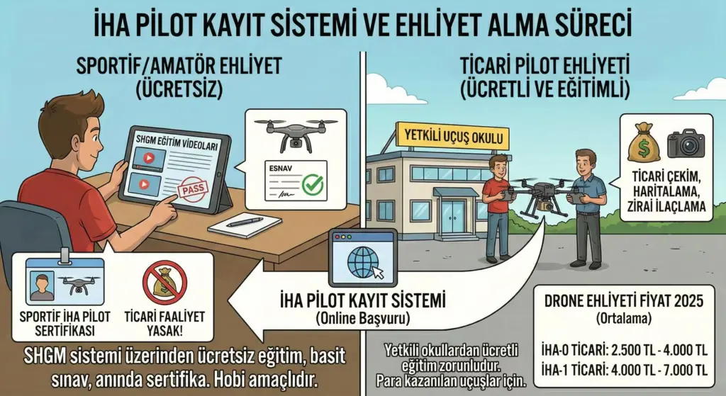 iha pilot kayit sistemi ve ehliyet alma sureci