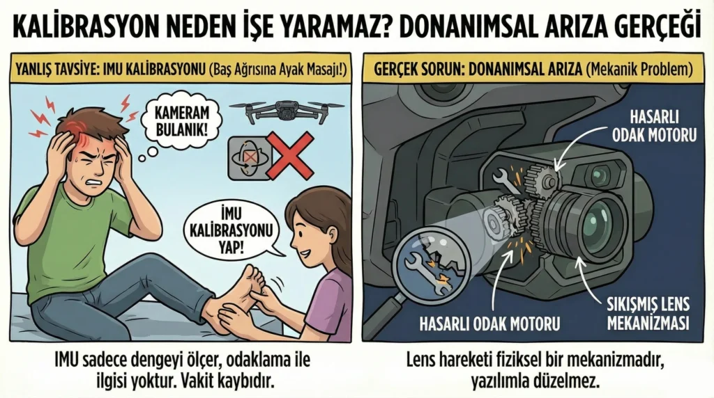DJI Kamera Odaklanmıyor Bulanıklık Sorunu Nasıl Çözülür ? 3 kalibrasyon neden ise yaramaz donanimsal ariza