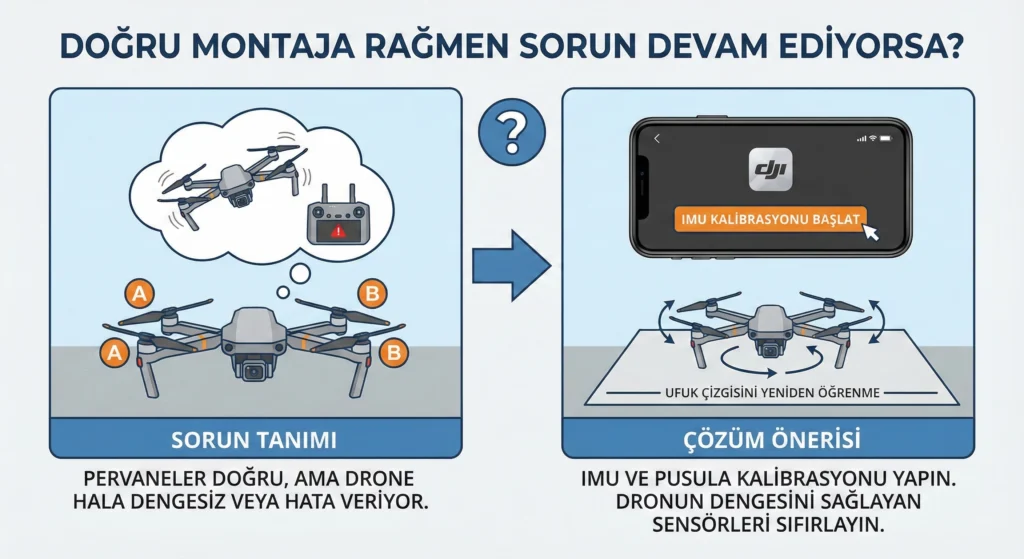 Drone Neden Takla Atar? DJI Pervane Montajı Rehberi 13 pervane dogru montaja ragmen sorun
