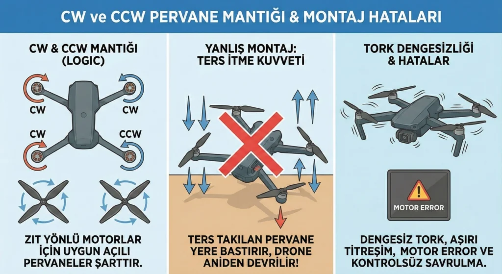 Drone Neden Takla Atar? DJI Pervane Montajı Rehberi 1 pervane takma mantigi ve monaj hatallari