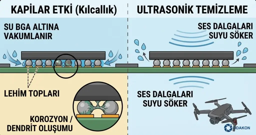 DJI Drone Suya Düştü Ne Yapmalıyım? (2025 Acil Müdahale Rehberi) 3 ultrasonik temizleme drone anakart