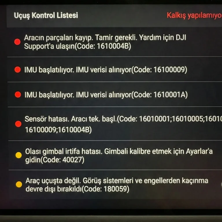 aracin parcalari kayip hatasi