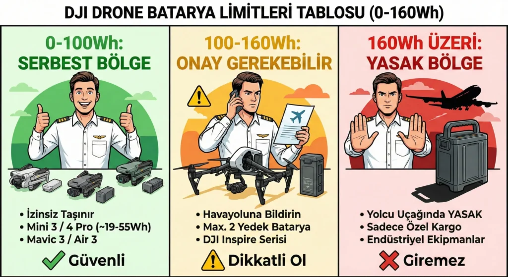 Uçakta Drone Taşıma - Batarya ve Havalimanı Kuralları 2 dji batarya ucak limitleri