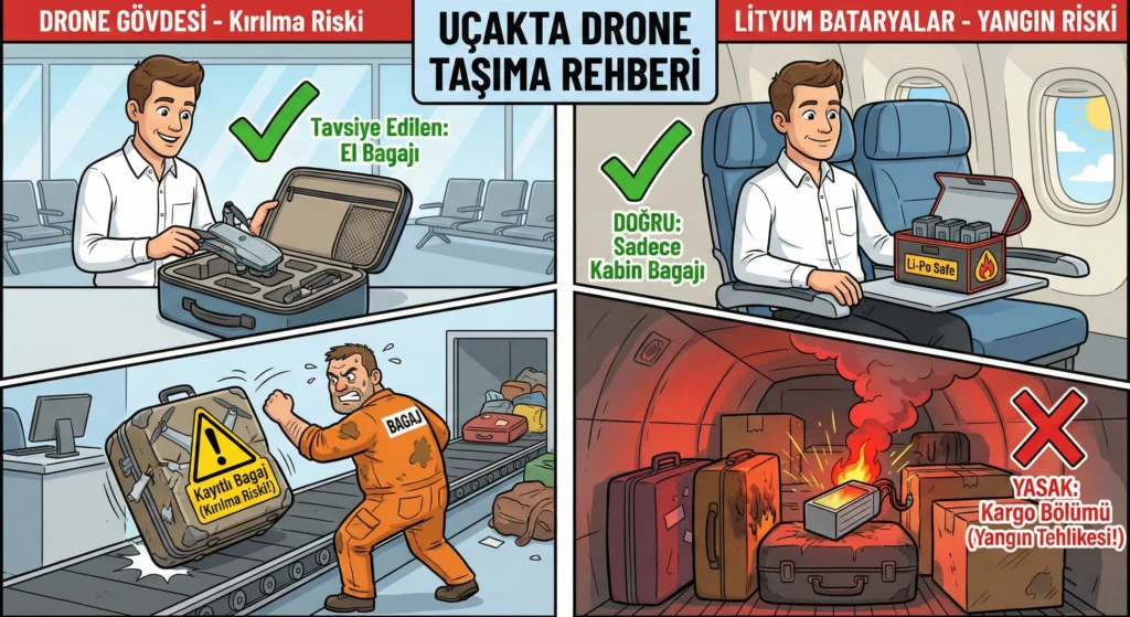 Uçakta Drone Taşıma - Batarya ve Havalimanı Kuralları 4 ucakta drone tasima