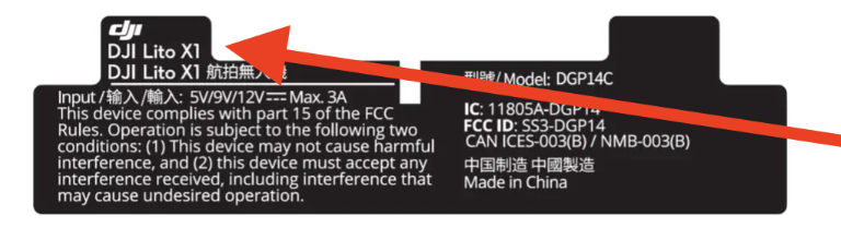 DJI Lito sızıntısı Cleared Lito Label
